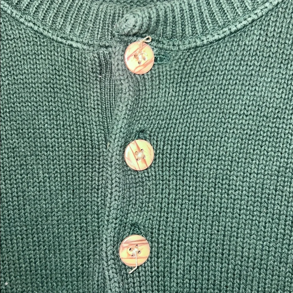 Eddie Bauer Classic Forest Green Crewneck Henley Sweater XL - Picture 3 of 8